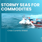 Ship of commodities in the stormy seas